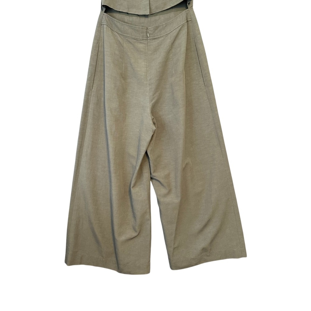 Club Monaco | Sage Green Linen Blend Wide Leg Lynall Jumpsuit Size 0 - Picture 6 of 10